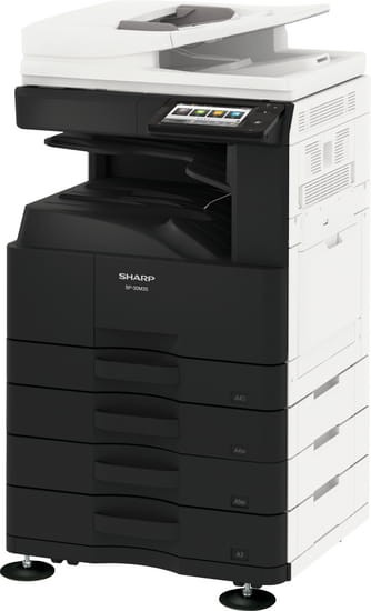SHARP BP-30M35 - widok 3d z szufladami
