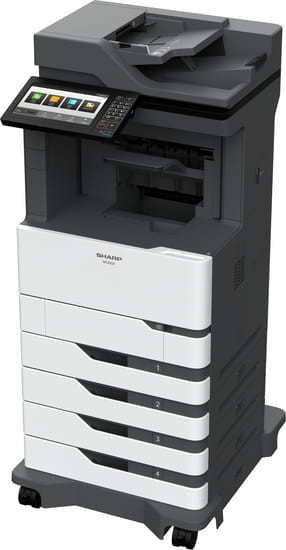 SHARP MX-B707F - widok 3d z kompletem tonerów