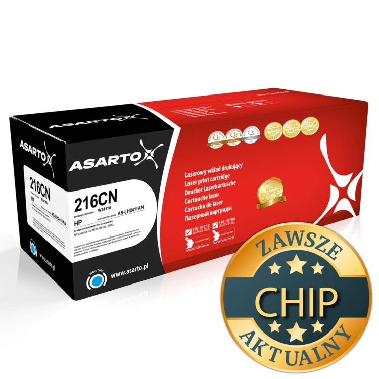 Toner Asarto AS-LH2411AN do HP 216CN | W2411A | 850 str. | cyan | z chip
