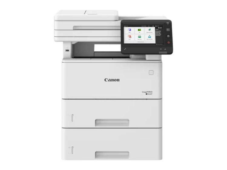 Drukarka Canon imageFORCE 1643 z kasetą - widok z przodu